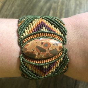 Macrame Agate Adjustable Bracelet